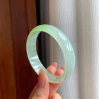 冰种晴底洒金翡翠平安镯（58mm）（yc354344）
