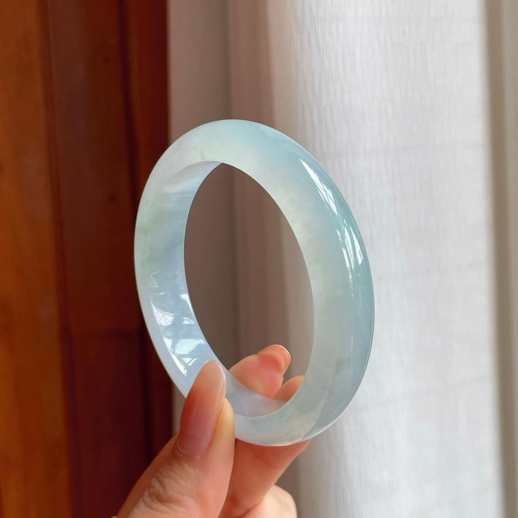 冰种晴底翡翠平安镯（56.6mm)（yc360252）