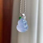 18k金钻镶冰种紫罗兰翡翠葫芦挂件（yc174958）