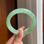 糯冰晴底翡翠平安镯（55.5mm)（yc403993）