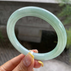 大圈口     细糯种晴底圆条手镯59圈    天然缅甸A货翡翠（yc387367）