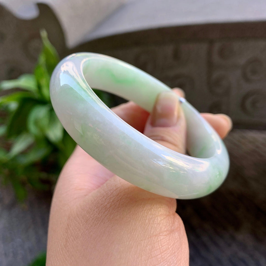 糯种飘绿宽版轮胎手镯（56.7mm）（yc308757）