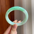 糯冰带色翡翠平安镯（59.7mm)（yc373307）