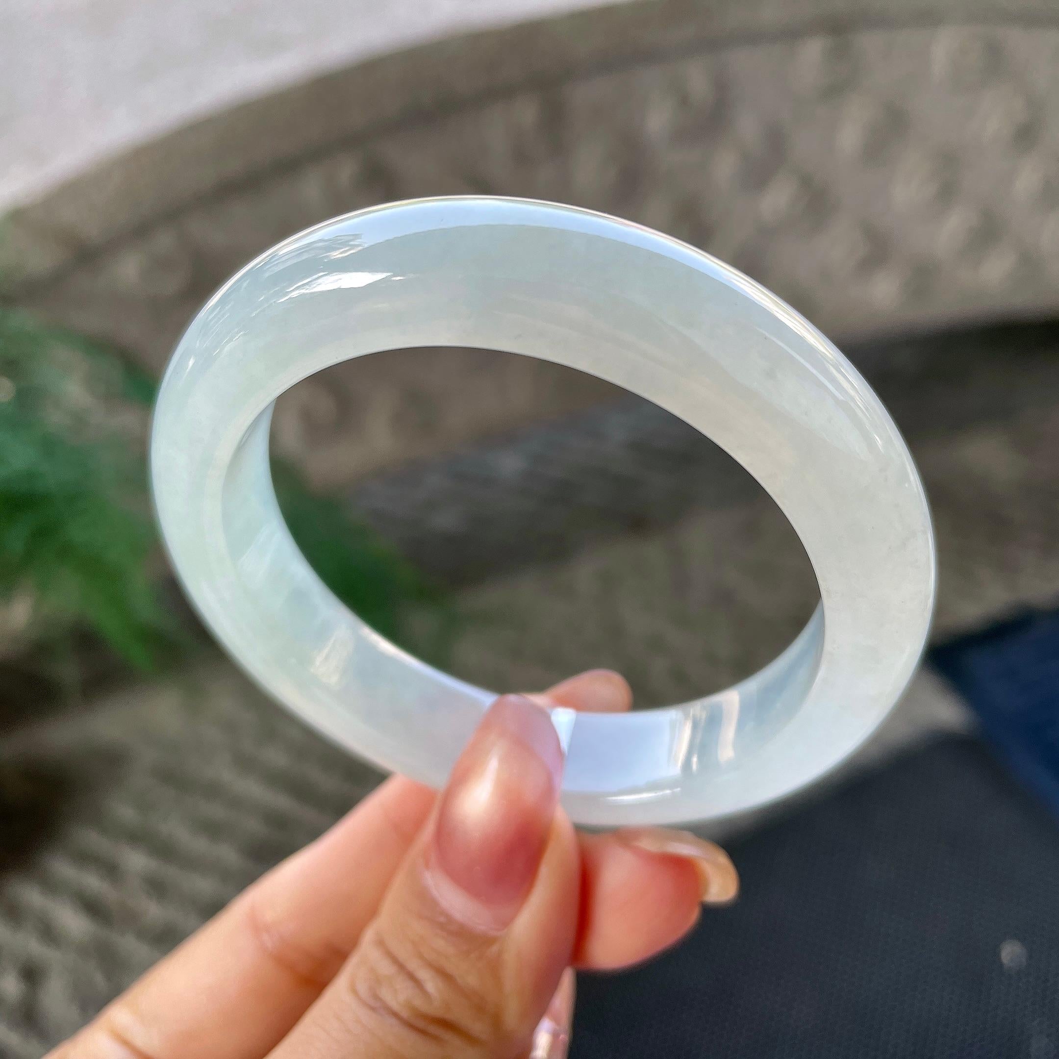 糯冰种带底色平安镯（53.6mm）（yc305688）
