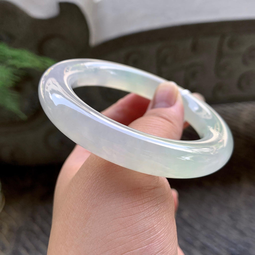 糯冰种淡晴底圆条手镯（58.2mm）（yc195350）