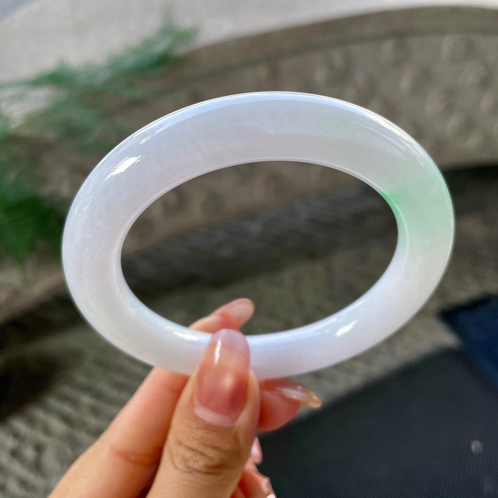 细糯种飘绿圆条手镯（59.1mm）（yc305682）