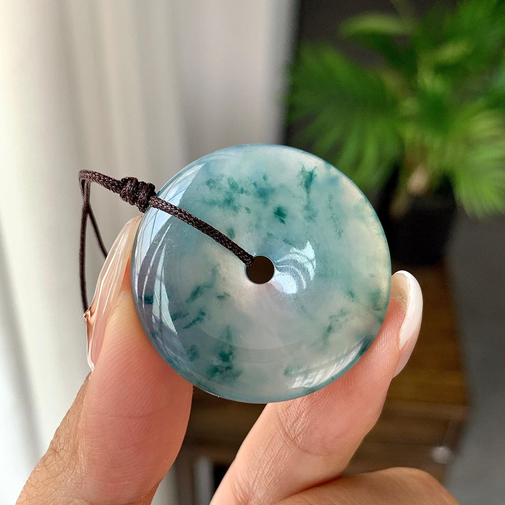 细糯种飘花平安扣吊坠（yc248132）