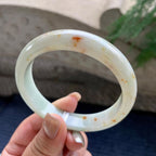 大圈口  细糯种洒金正圈平安镯  60.2圈口  天然缅甸A货翡翠（yc423820）