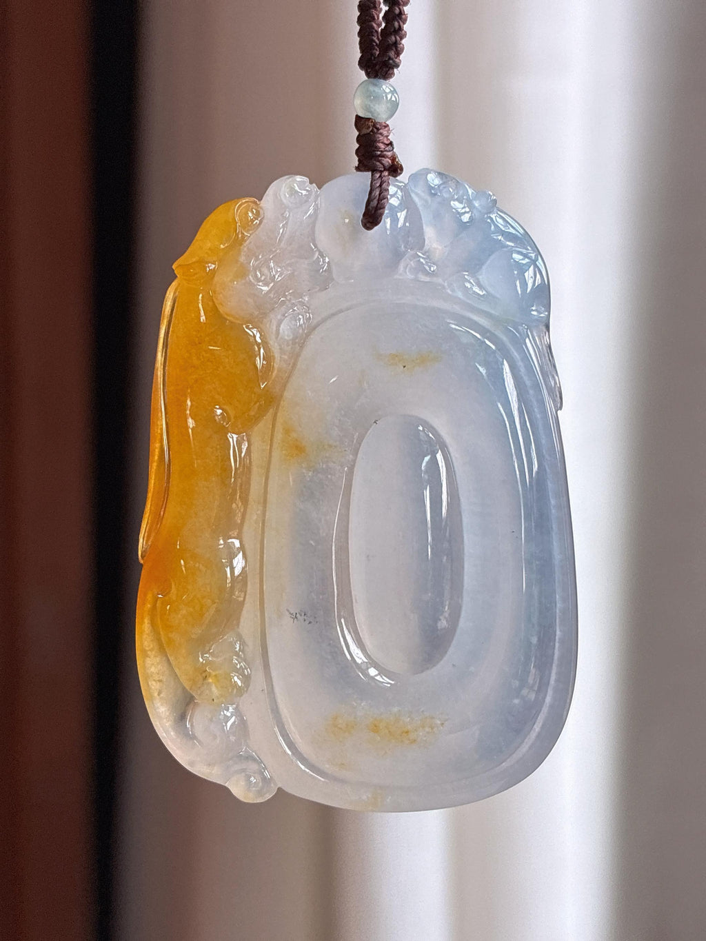 冰种黄翡翡翠福贝天然缅甸A货翡翠（yc437879）