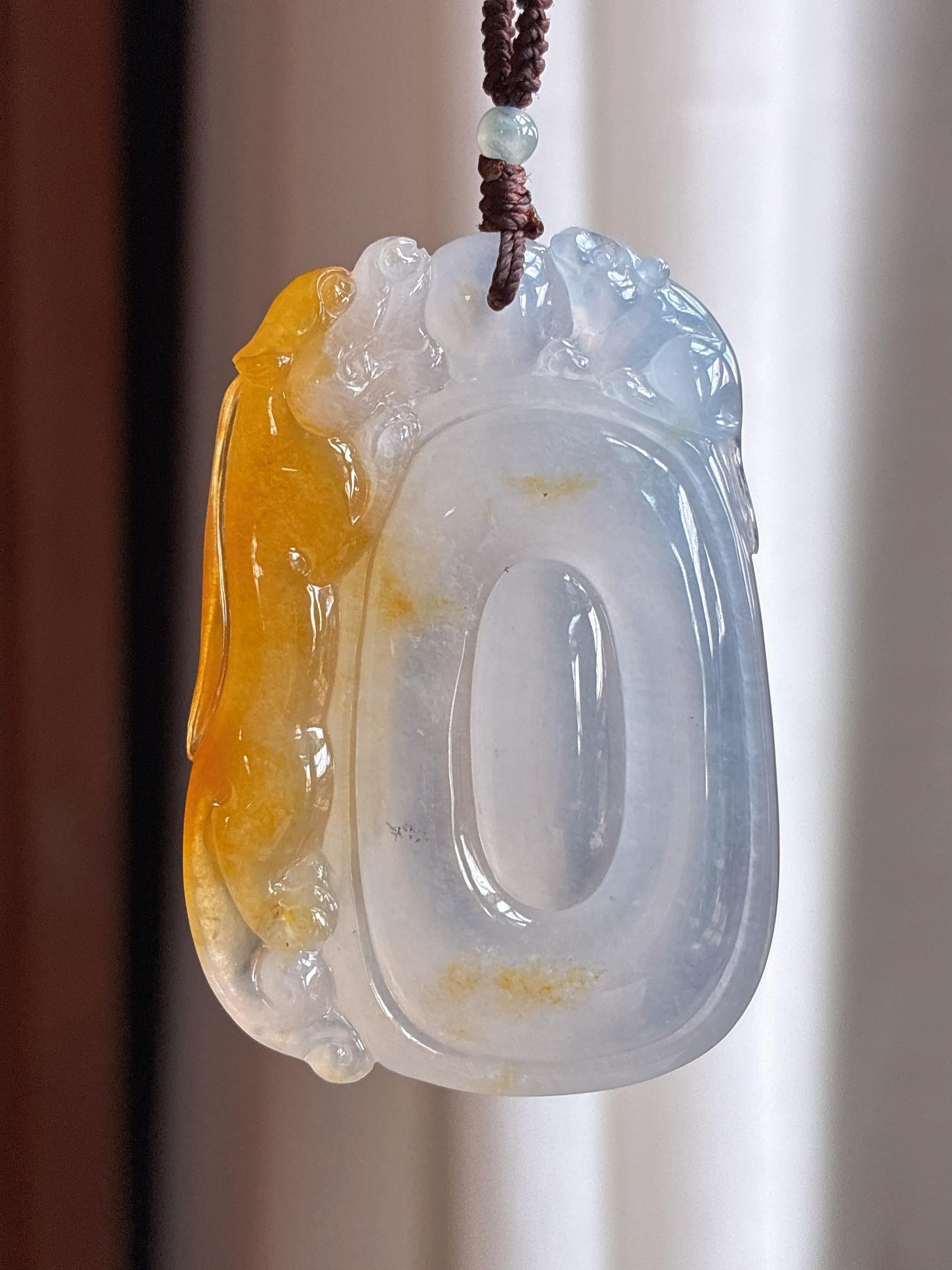 冰种黄翡翡翠福贝天然缅甸A货翡翠（yc437879）