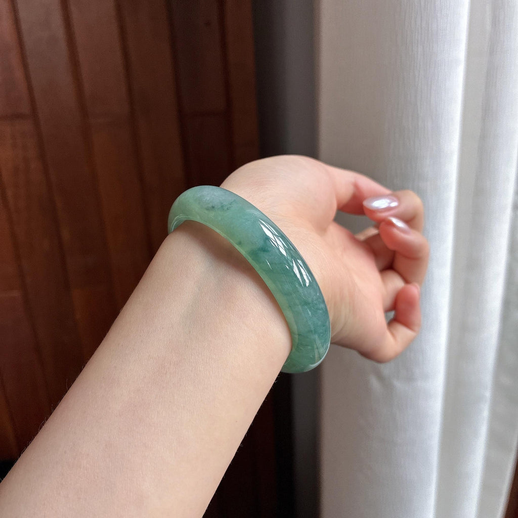 糯冰飘花贵妃镯 53圈 天然缅甸Ａ货翡翠（yc487663）