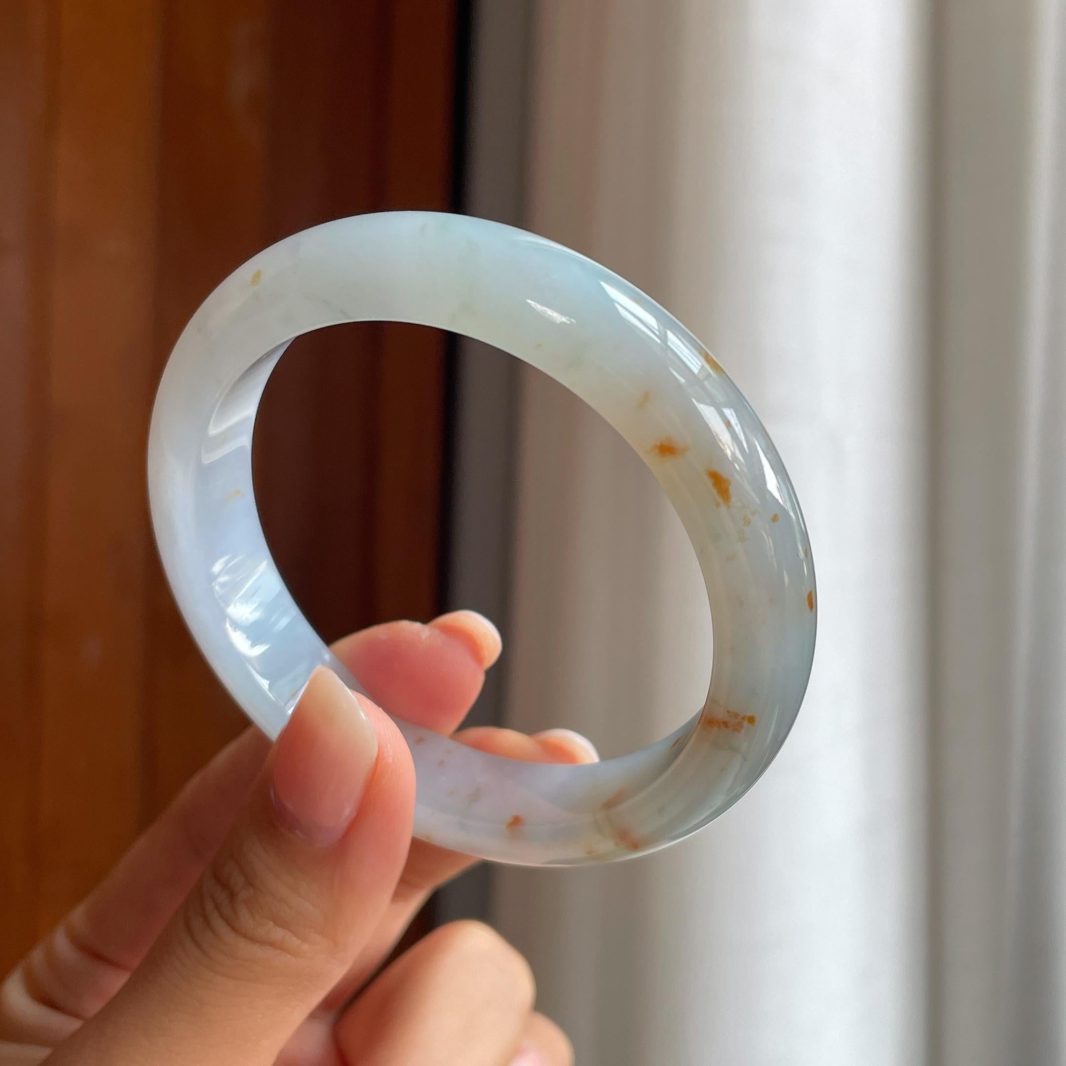 糯冰特色黄翡翡翠平安镯(56.5mm)（yc400240）