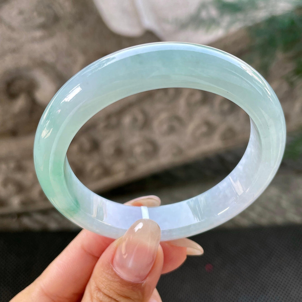 细糯种晴底正圈平安镯55.6圈    天然缅甸A货翡翠（yc348233）