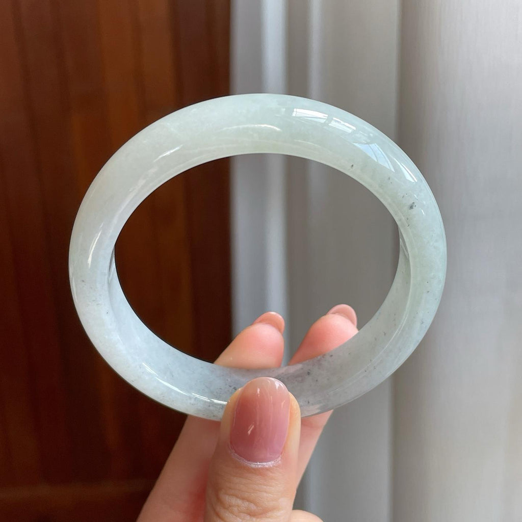冰种乌鸡翡翠平安镯（57mm)（yc323653）
