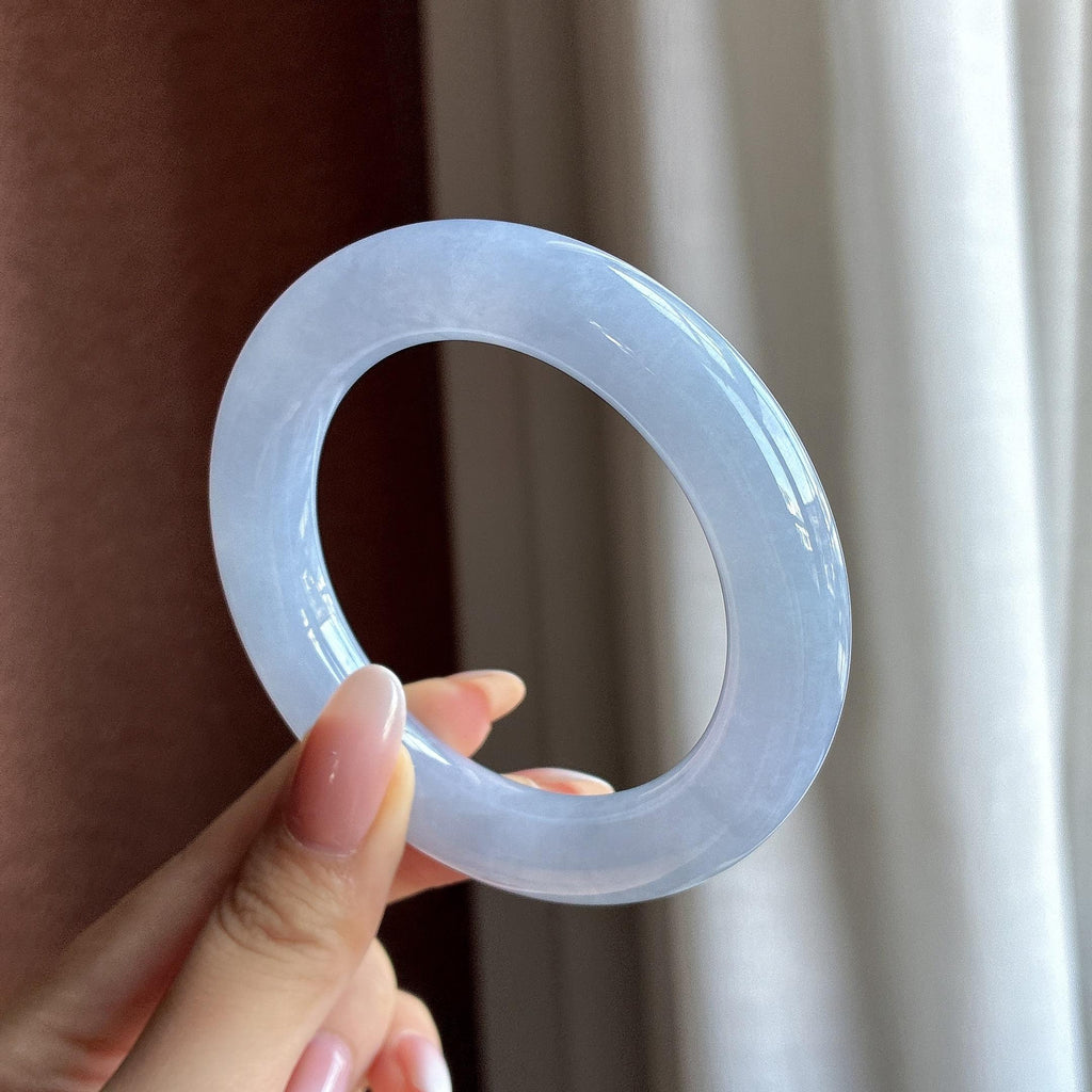 胖圆条 冰种紫罗兰圆条手镯 55圈（yc746502）