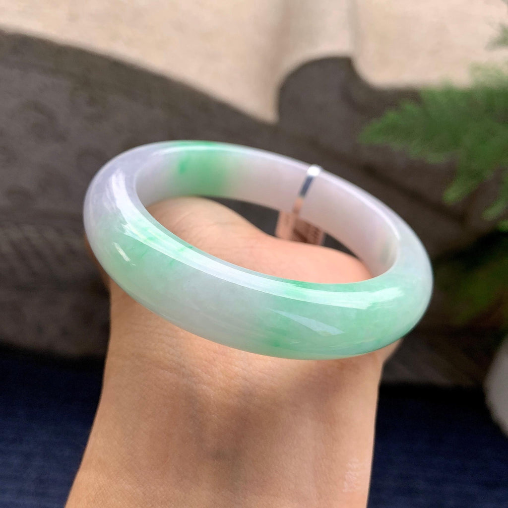 细糯种飘绿平安镯（52.7mm）（yc295583）