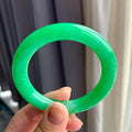 细糯种满阳绿圆条手镯（53.8mm）（yc195911）