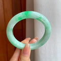 糯冰带色翡翠平安镯（55.6mm)（yc370377）