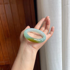 糯冰黄翡翡翠平安镯（54mm）（yc397194）
