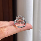 Nhẫn Ngọc Phỉ Thúy Thiên Nhiên Miến Điện Loại A 18k vàng đính đá băng chủng xanh lục đầy đặn (yc450391)
