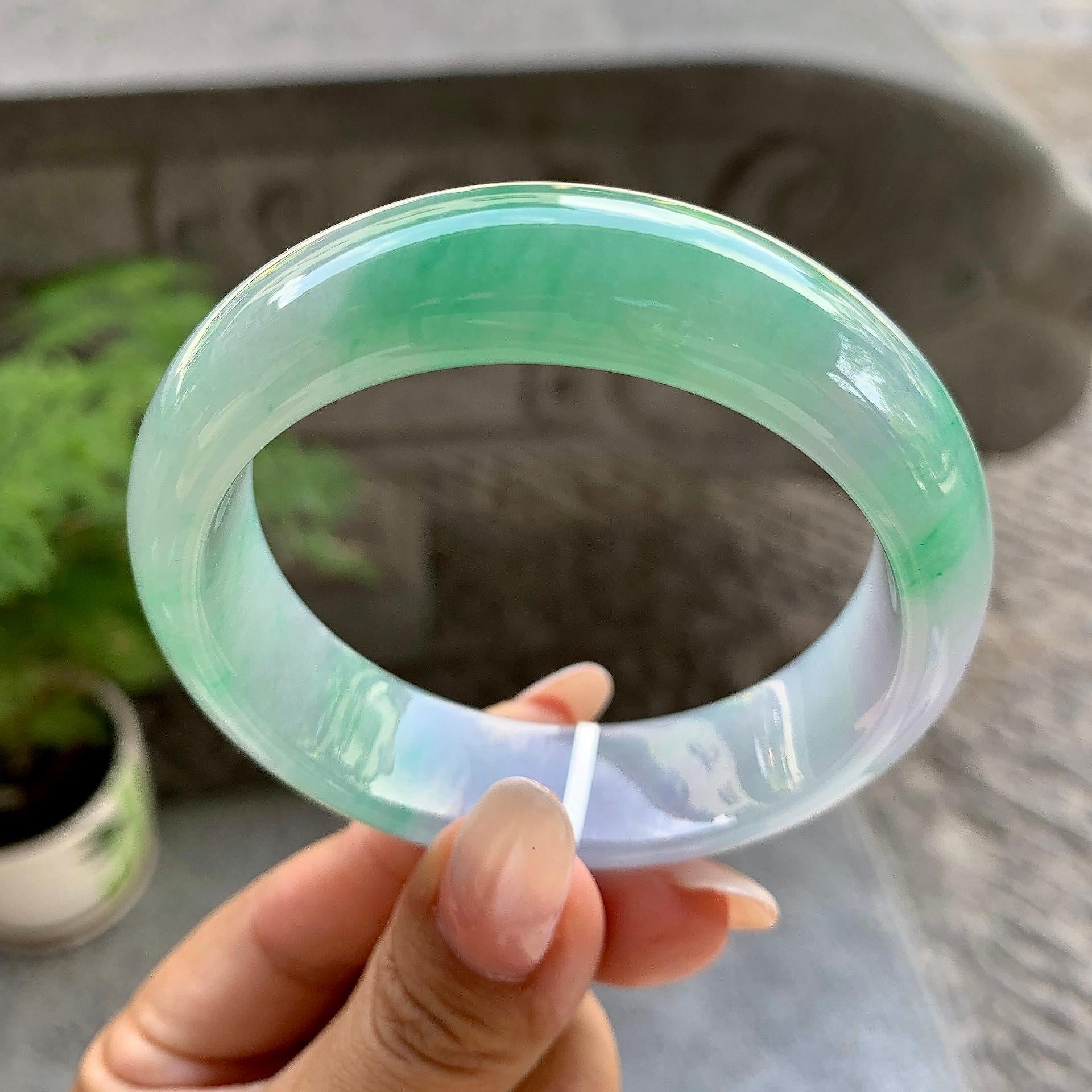 细糯种春彩宽版轮胎手镯（56.6mm）（yc195349）