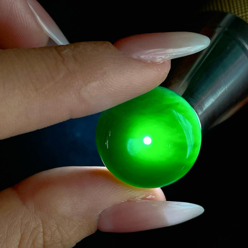 冰种墨翠翡翠平安扣（yc257820）