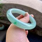 细糯种晴底飘绿平安镯（59mm）（yc264518）