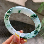 细糯种飘花正圈平安镯56.4圈        天然缅甸A货翡翠（yc392740）