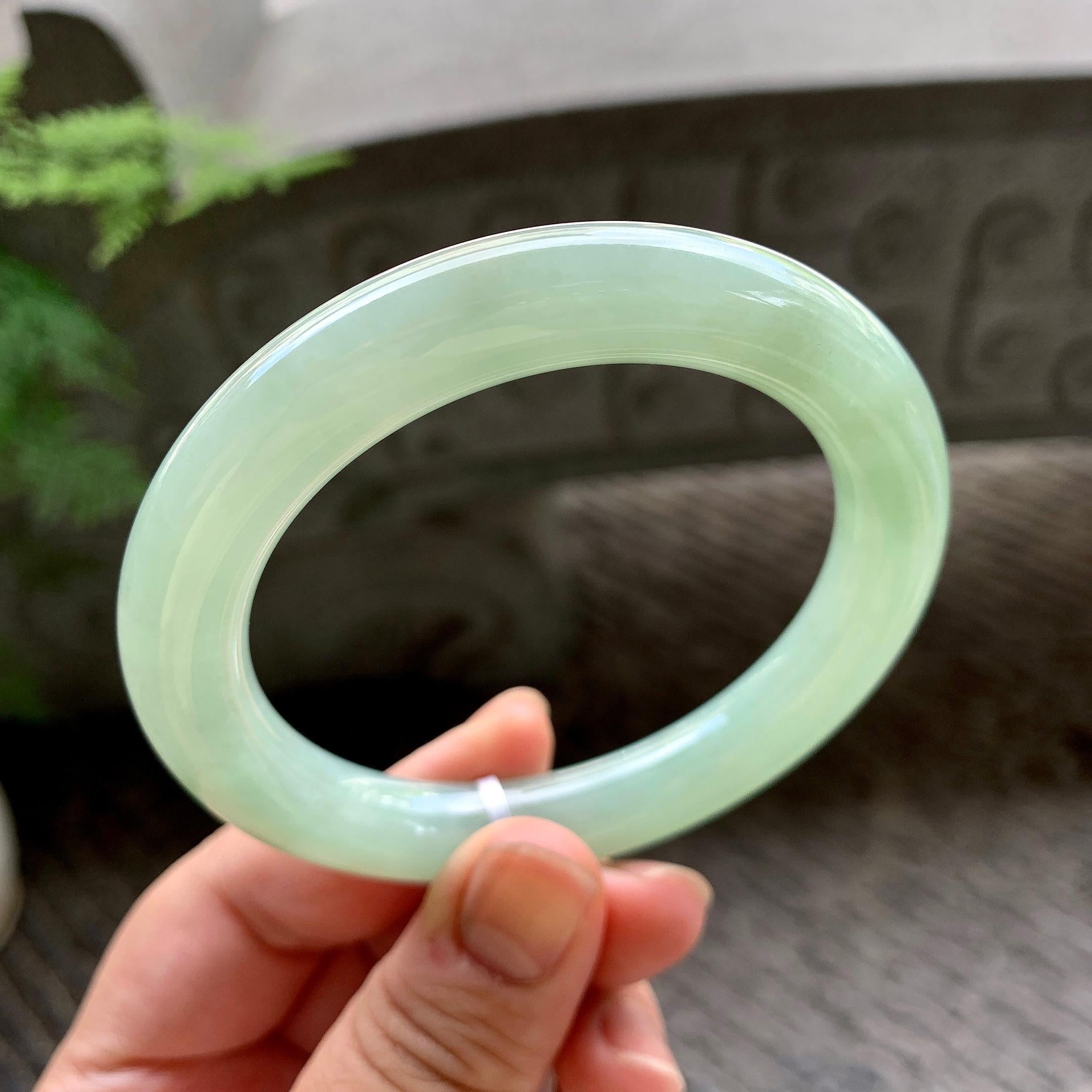 细糯种晴底圆条手镯（56.5mm）（yc202353）
