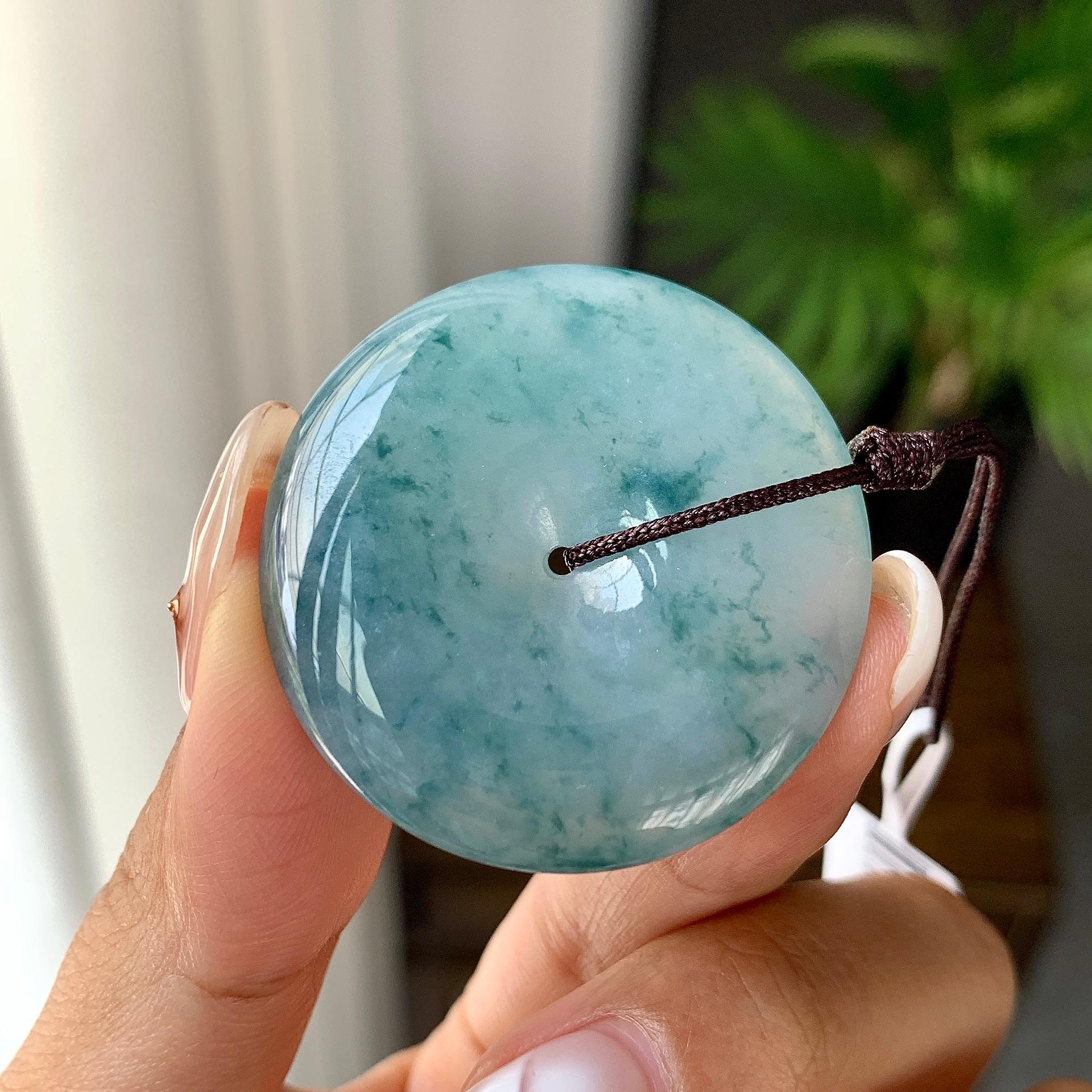 细糯种飘花平安扣吊坠（yc248131）