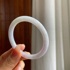 糯冰淡春翡翠圆条手镯（55mm）（yc333143）