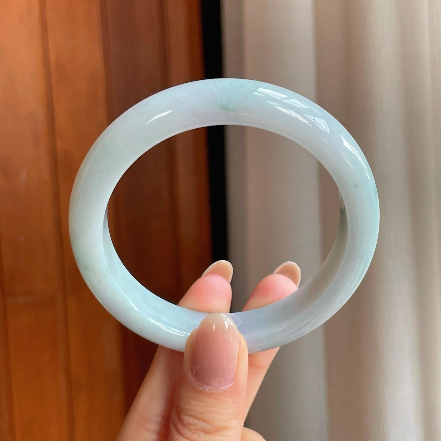 糯冰飘花翡翠平安镯（56.7mm）（yc375384）