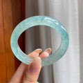 冰种飘花翡翠平安镯（53mm)（yc414709）