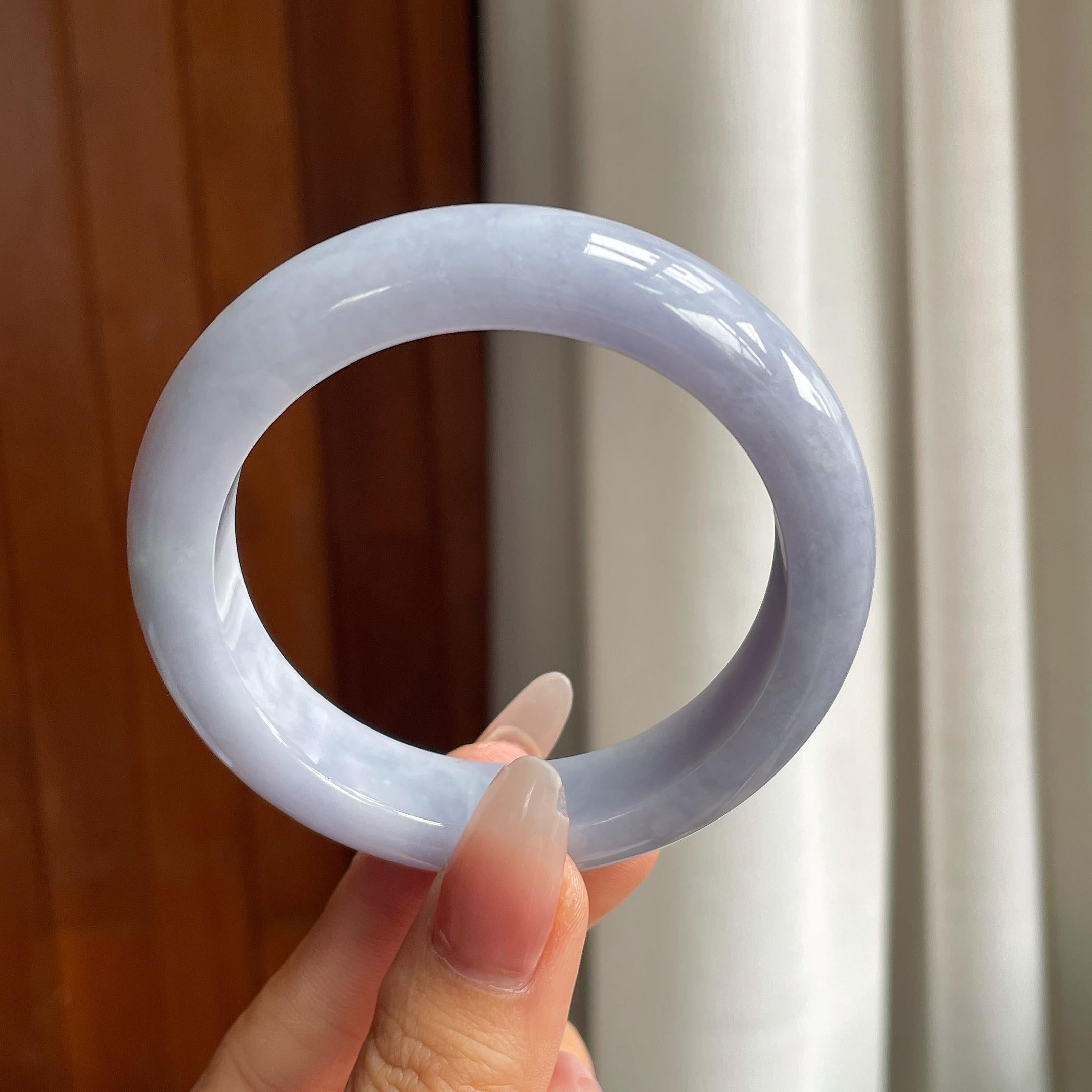 糯冰紫罗兰翡翠平安镯（55mm）（yc303134）