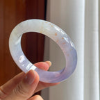 冰种紫罗兰特色撒金翡翠平安镯（56.5mm）（yc400761）