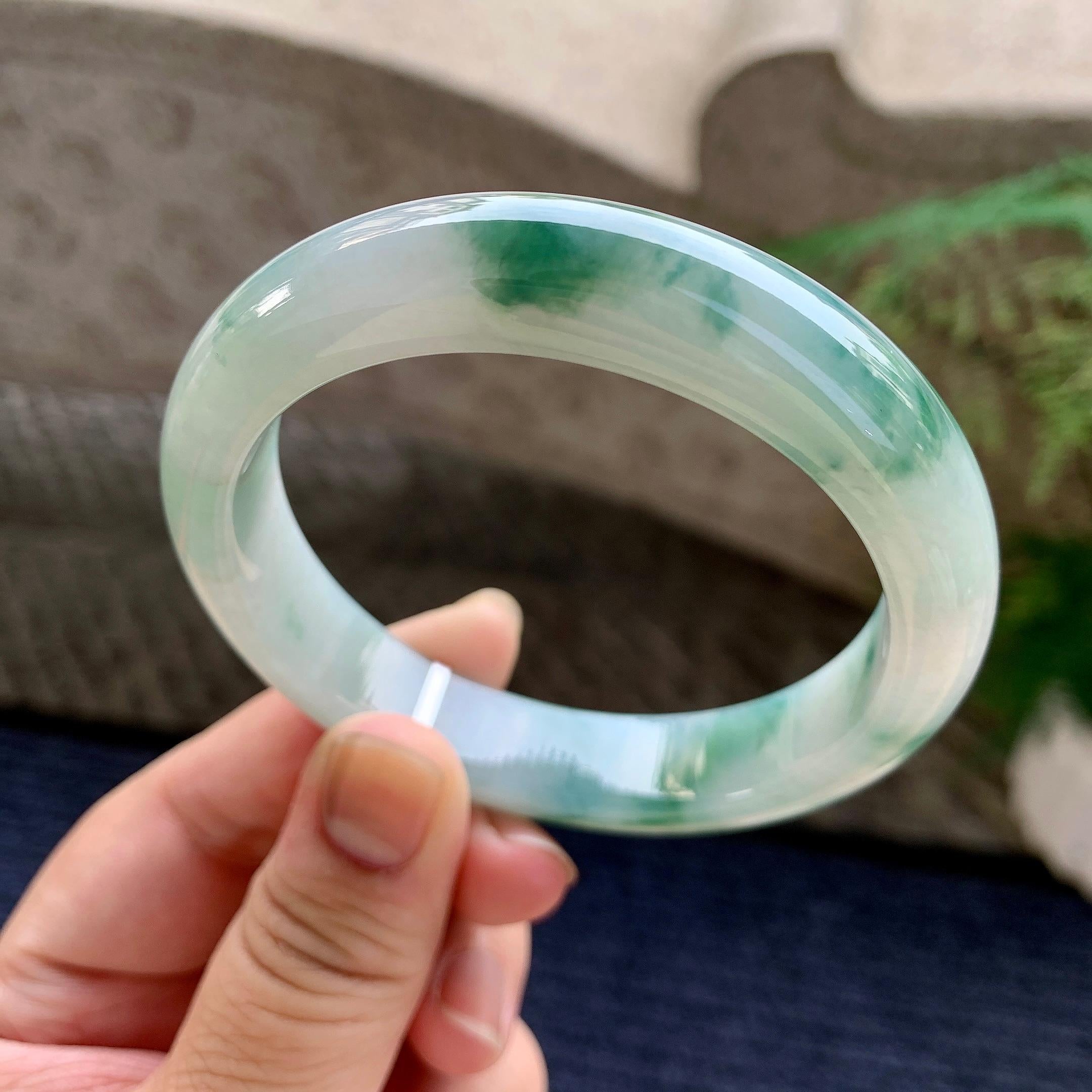 细糯种飘花平安镯（59.2mm）（yc233899）