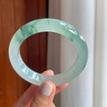 冰种飘花翡翠平安镯（57.8mm）（yc249151）
