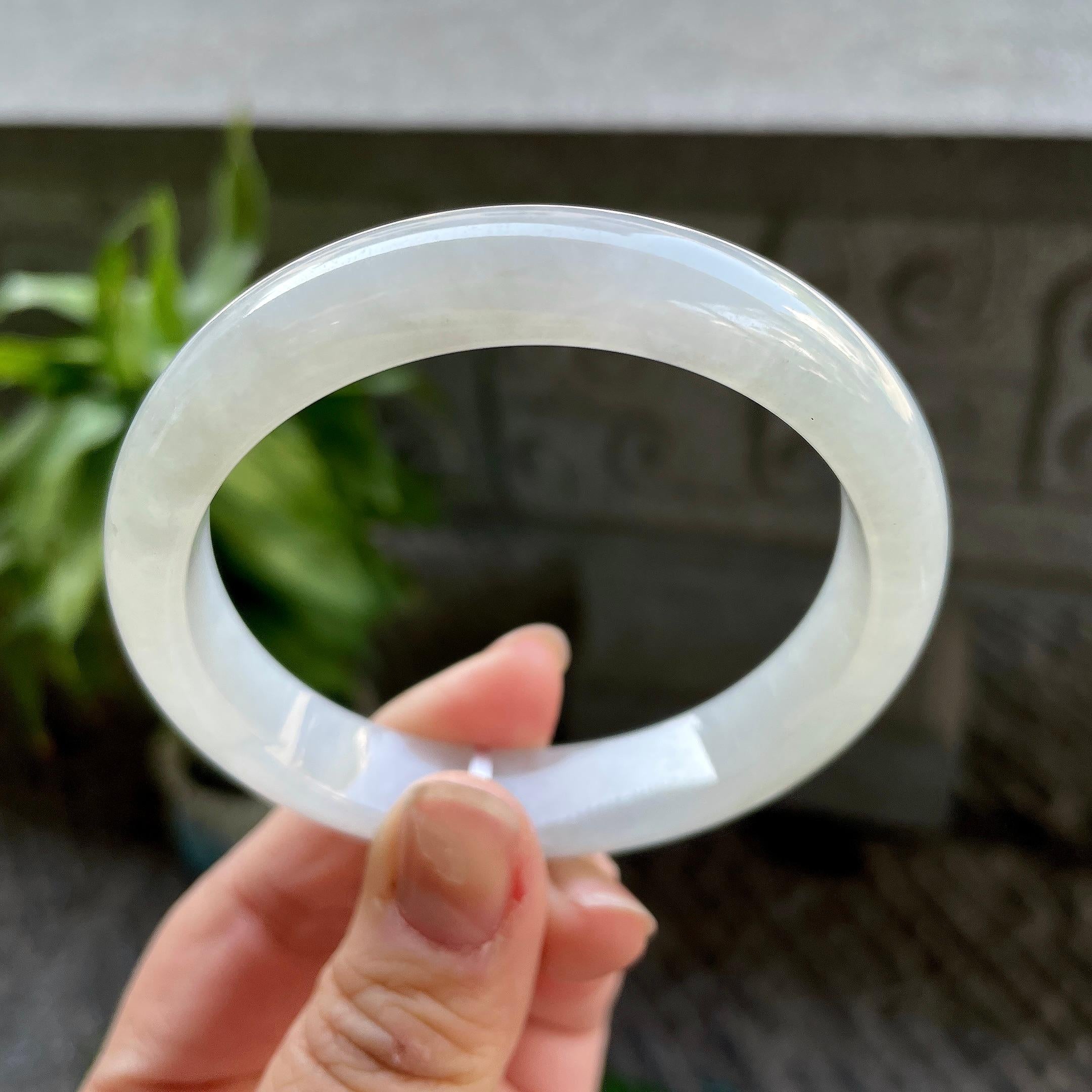 糯冰种无色平安镯（57.8mm）（yc310100）