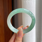 糯冰带色翡翠平安镯（54.6mm)（yc407464）