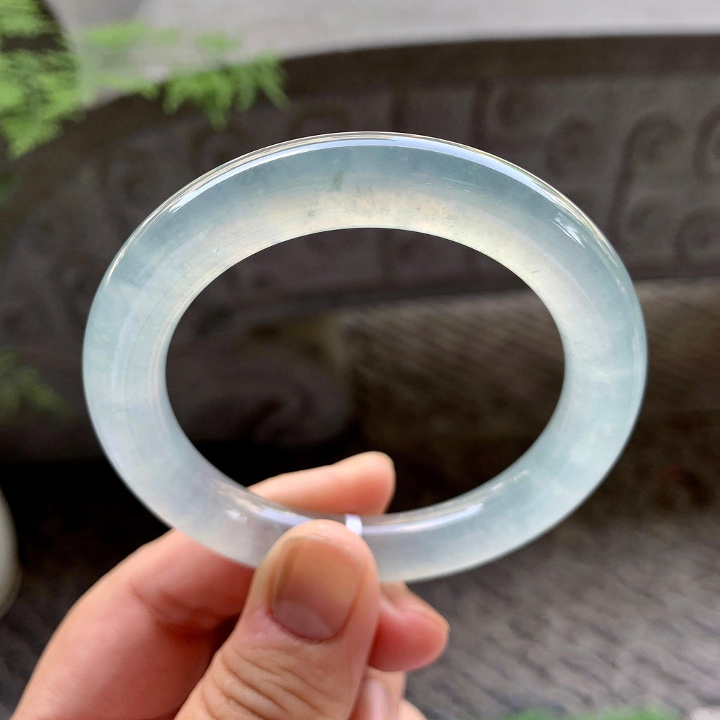 冰种淡晴底圆条手镯（53mm）