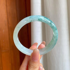 糯冰飘花翡翠平安镯（57mm)（yc362667）