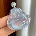 18k金扣冰种蓝紫底翡翠佛公（yc196026）