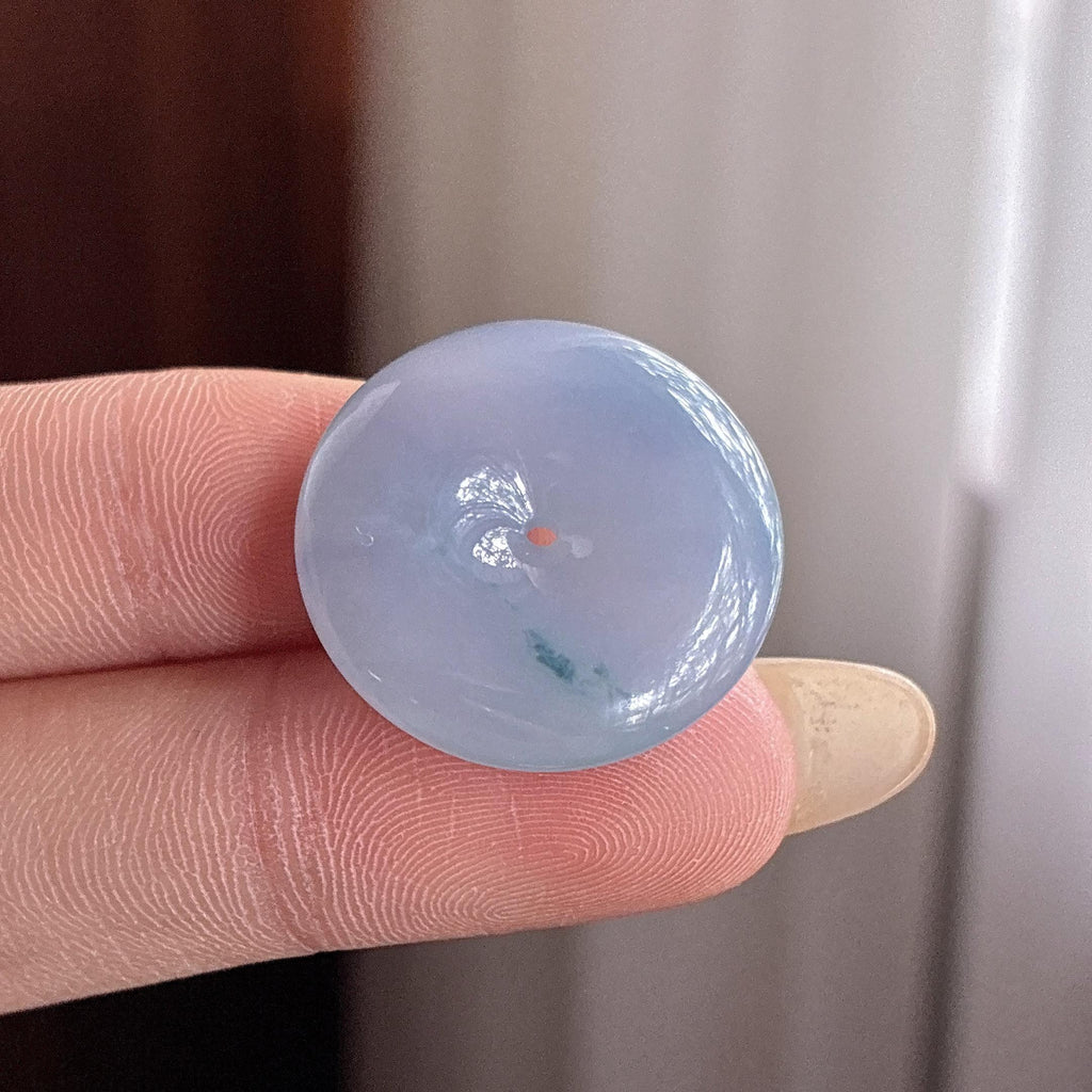 糯冰紫罗兰飘花平安扣挂件 天然缅甸Ａ货翡翠（yc497756）