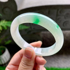 细糯种飘阳绿平安镯（56.5mm）（yc254093）