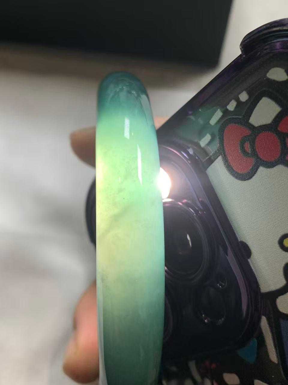 冰种蓝水圆条手镯（58.1mm）（yc255481）