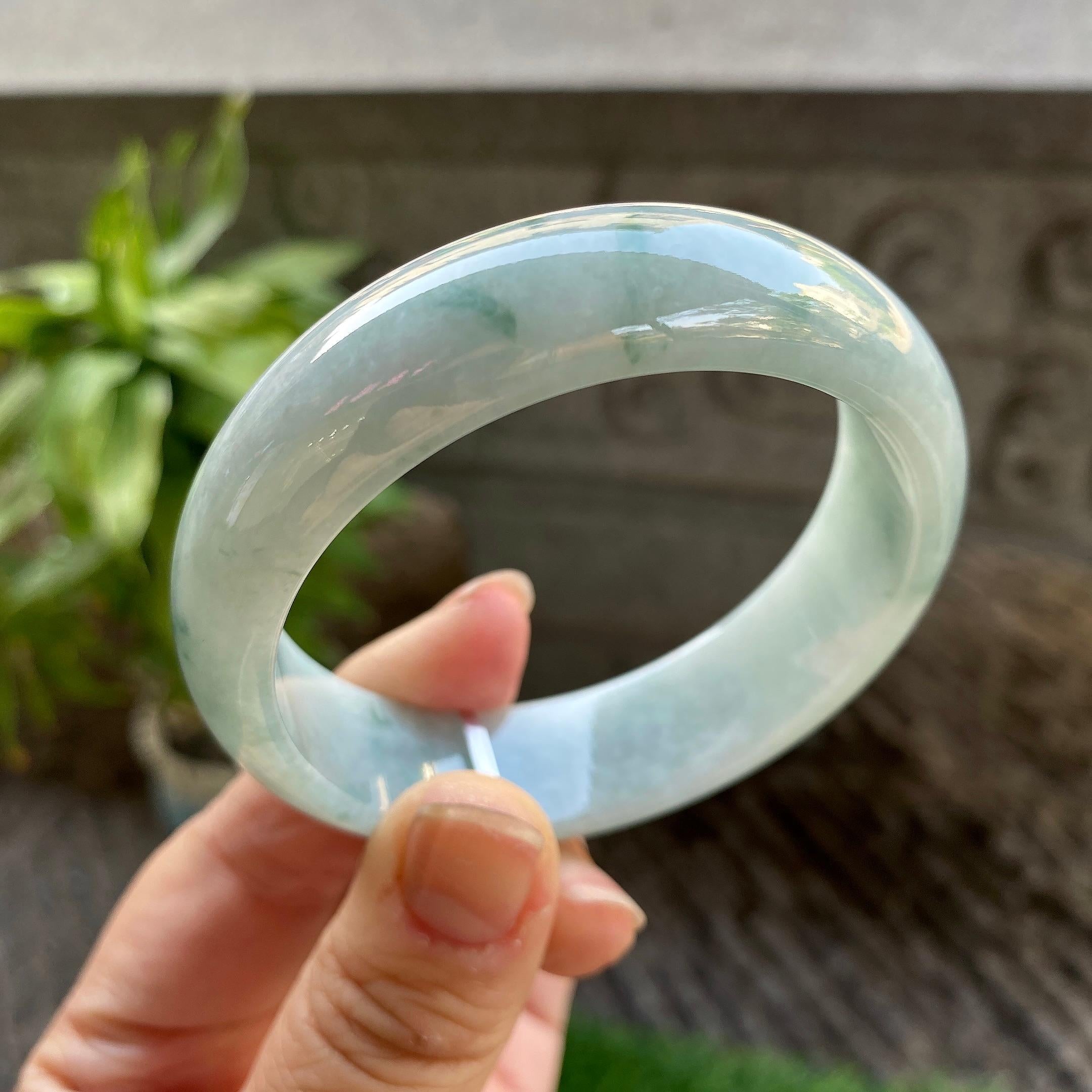 糯种飘花宽版轮胎手镯（56.4mm）（yc311871）