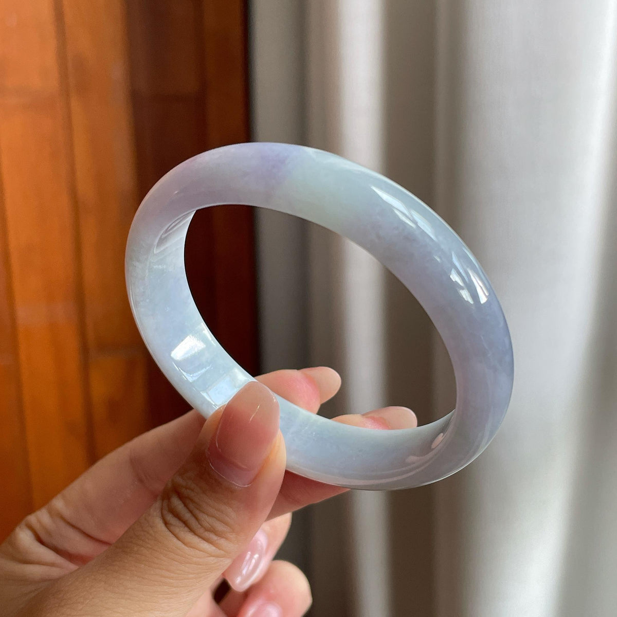 细糯冰紫罗兰贵妃镯 54圈 天然缅甸A货翡翠（yc706110）