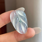 冰种起光飘花翡翠叶子（yc265153）