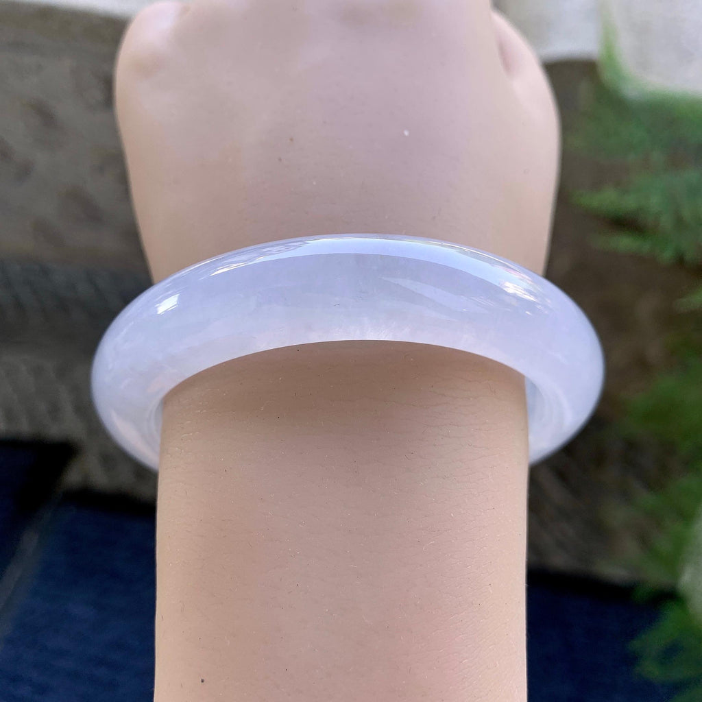 糯冰种淡紫罗兰平安镯（57mm）（yc249436）