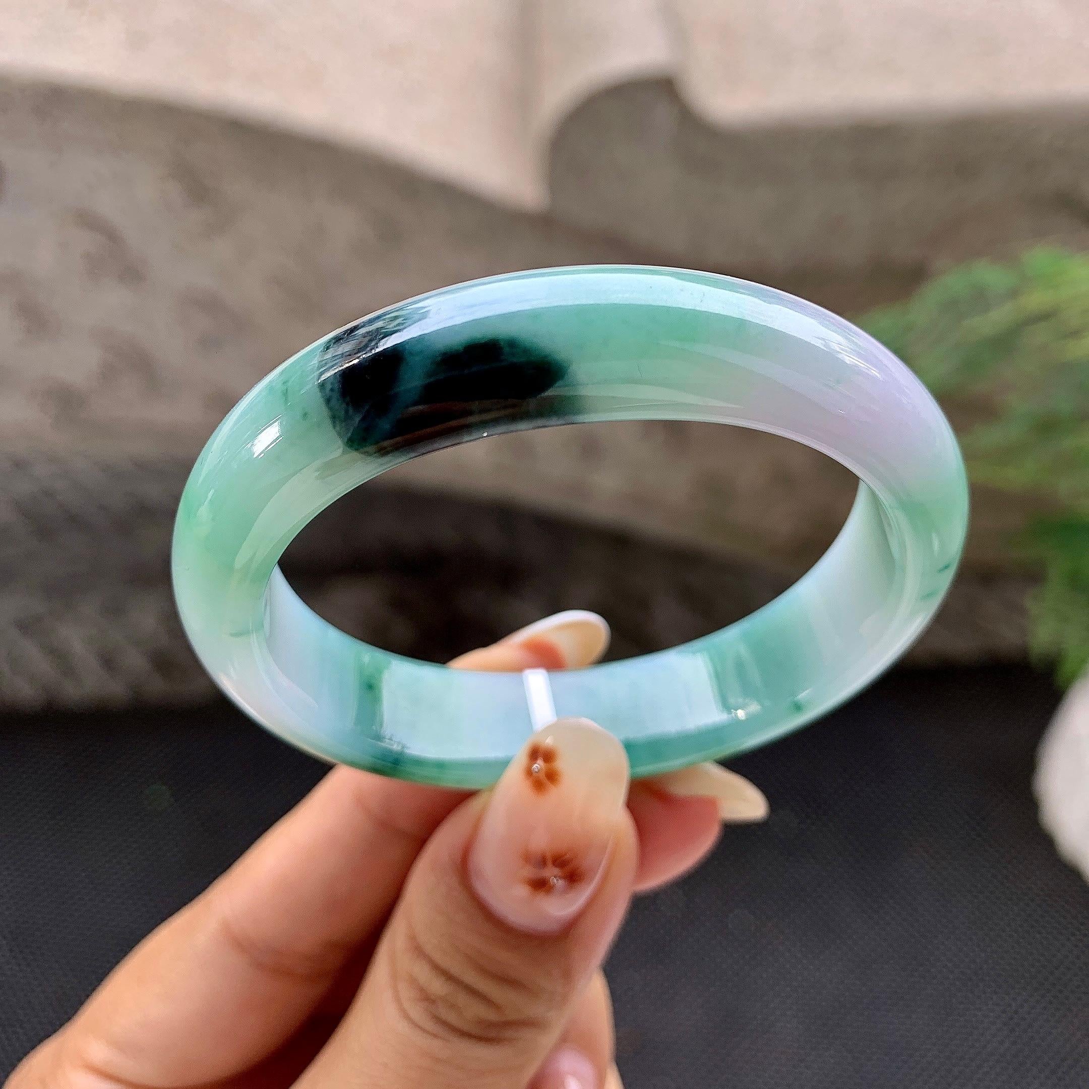 细糯种飘花贵妃手镯（50.5mm）（yc257207）